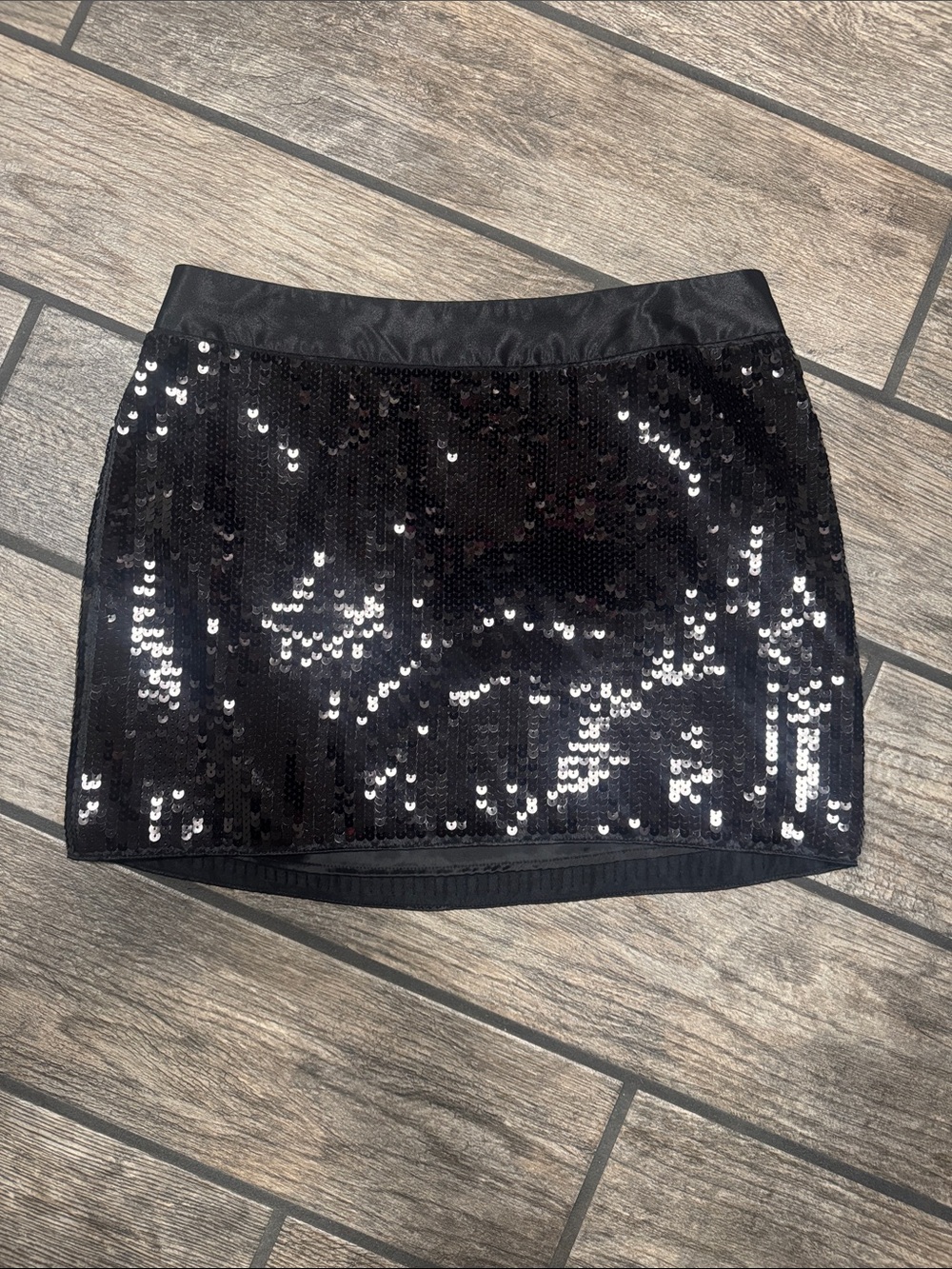 Express Black Sequin Mini Skirt
